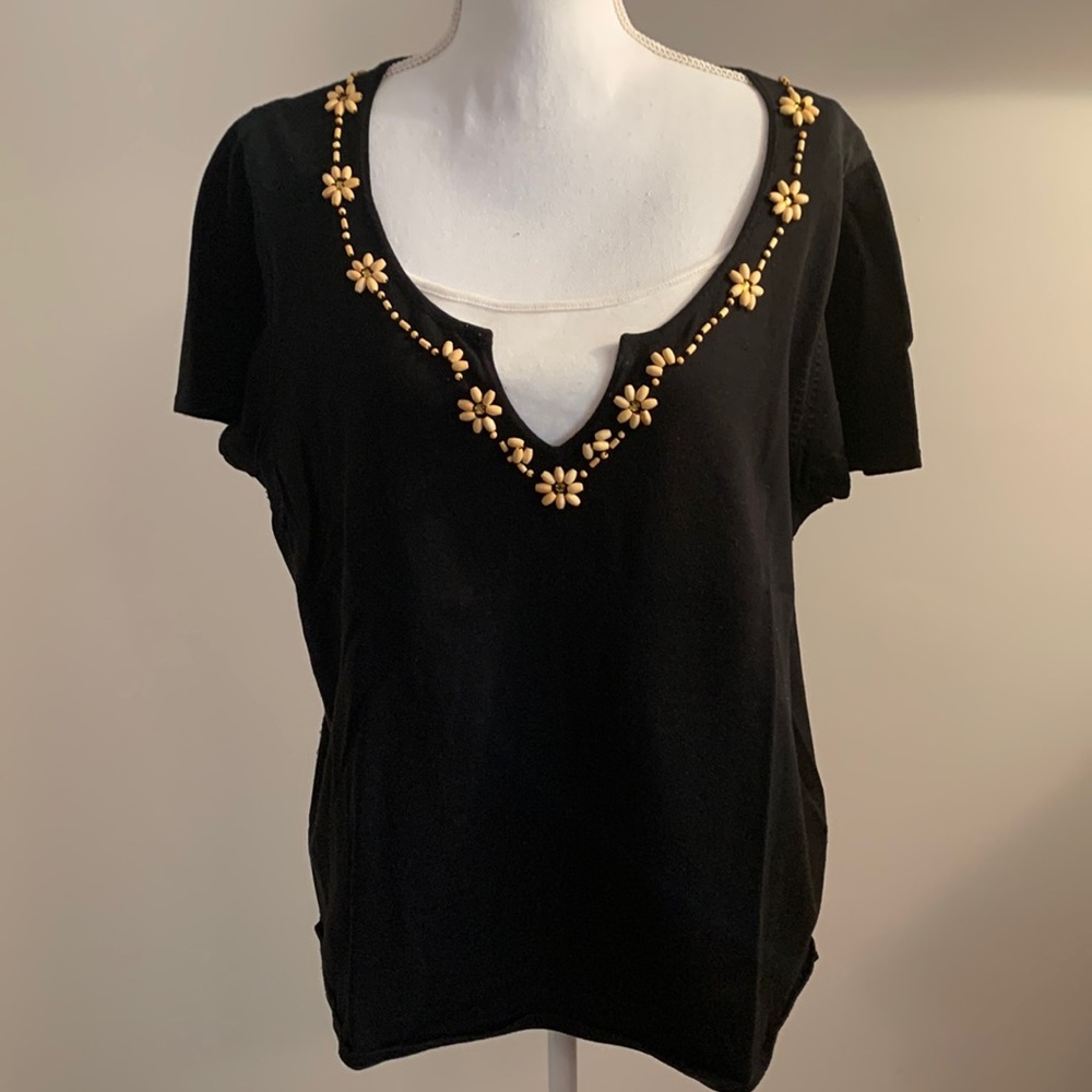 August Silk Woman Black Top 1X